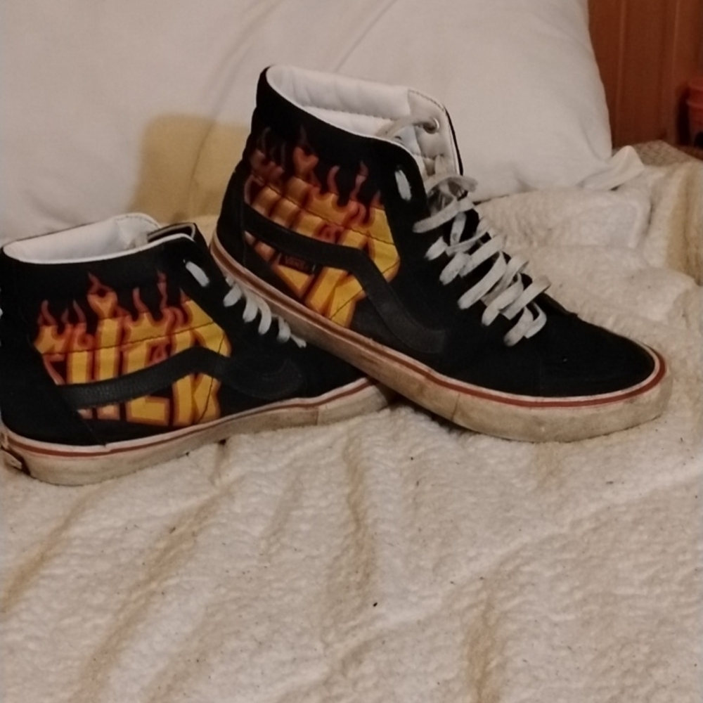 Vintage Vans X Thrasher Skateboarding High-Top Flame Men Size 11.5 Sneakers
